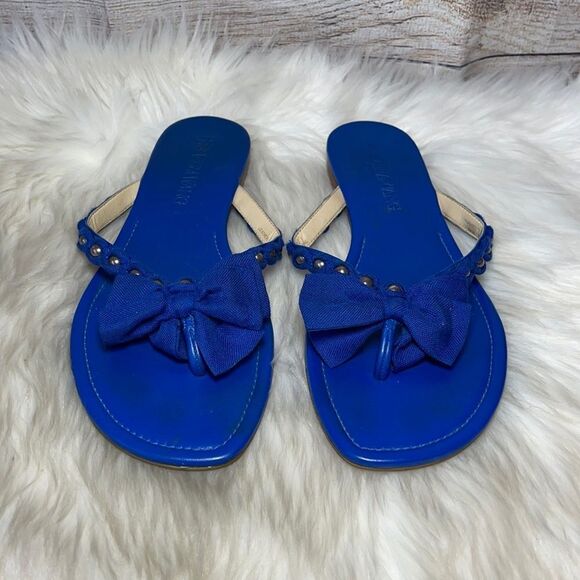 Vera Wang Blue Bowtie Thong Sandals Sz 9 - Picture 2 of 6